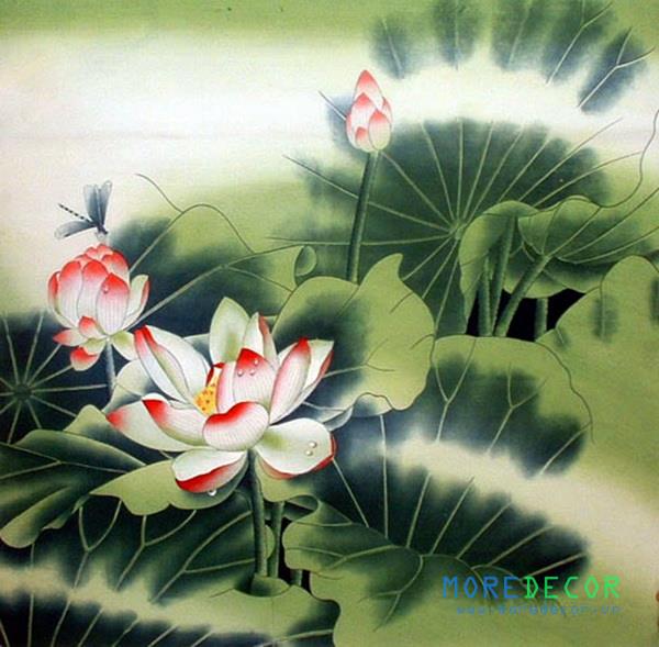 Tranh kính sen cá đẹp